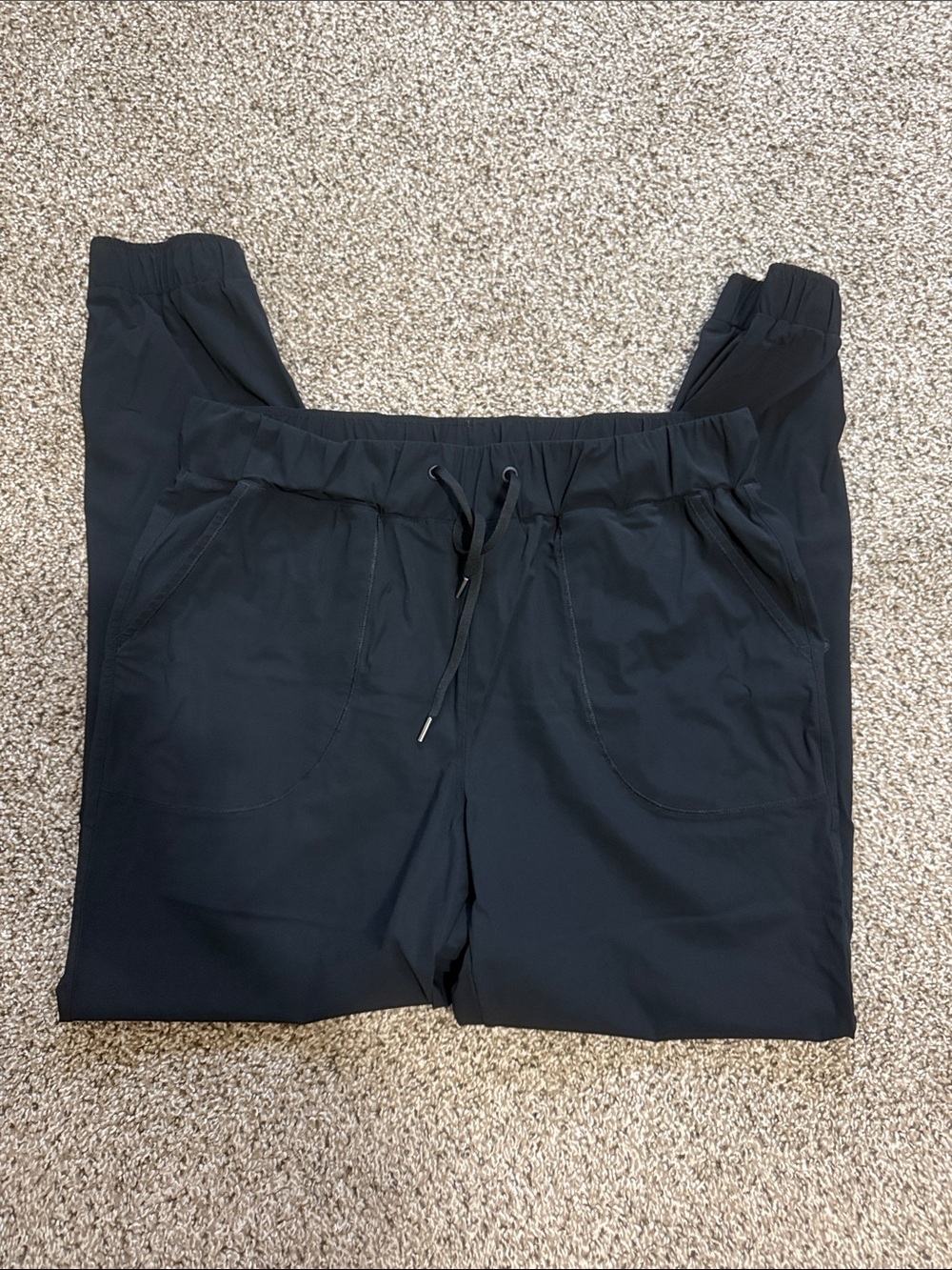 CRZ YOGA Black Women's Elastic Waist Drawstring Joggers